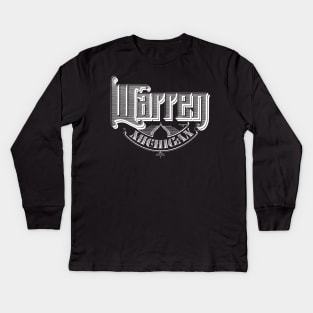 Vintage Warren, MI Kids Long Sleeve T-Shirt